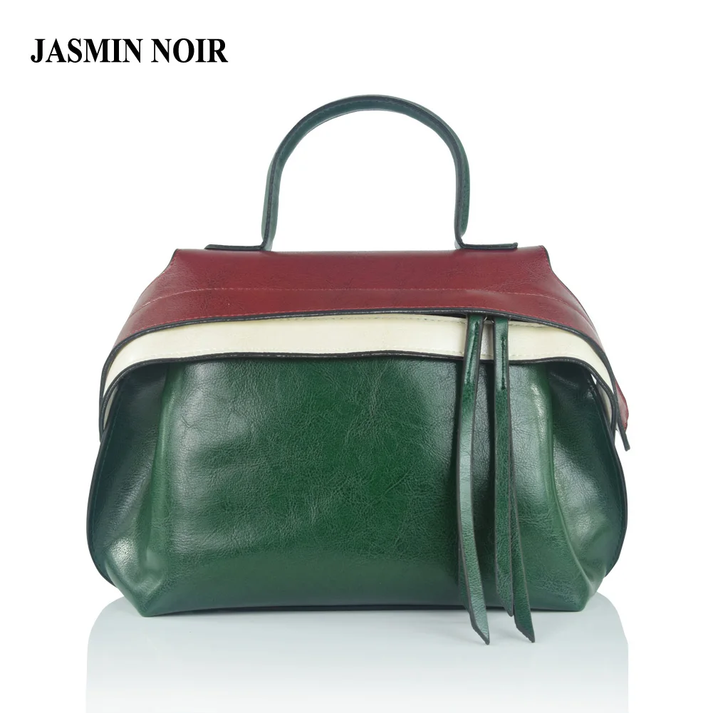  JASMIN NOIR Women Leather Handbag 2017 winter Tassel Crossbody Bag Over Shoulder Brand Designer Big Tote Bag 