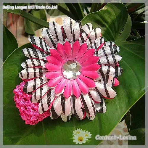 Бесплатная доставка xms's flowerwholesale 40% скидка 4 inch Гербера цветок ромашка + повязка на голову + клип toghter Дети Глава подарок для малышей /Xma