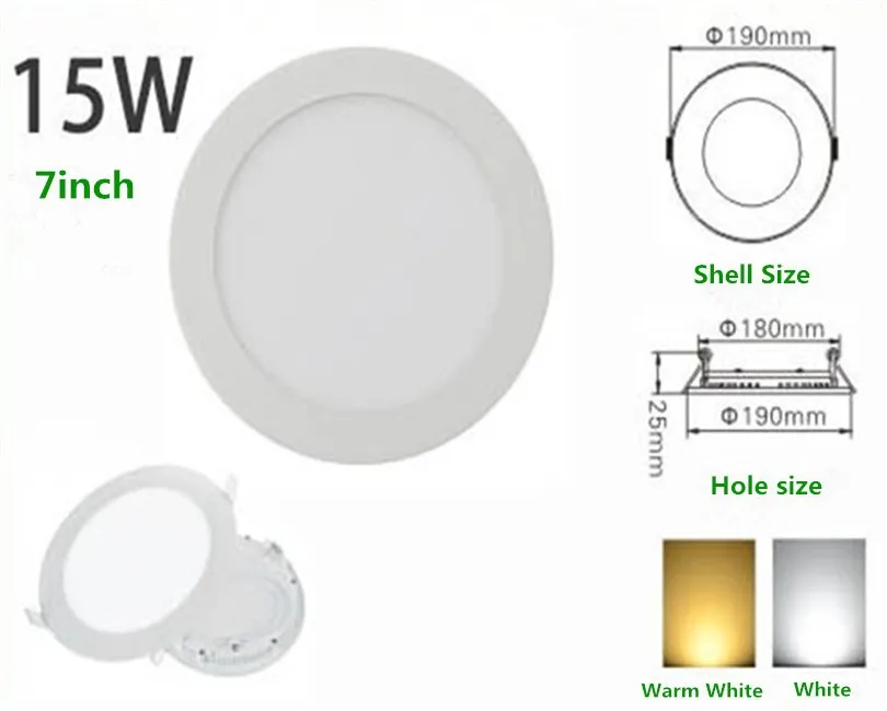 Conduziu o Painel Lote 3 w 4 6 9 12 15 18 Luzes Quente Rodada Branco Smd Levou Painéis Local Teto Iluminação 50 Pçs - Dhl 15 W 6 W 9 W 12 W