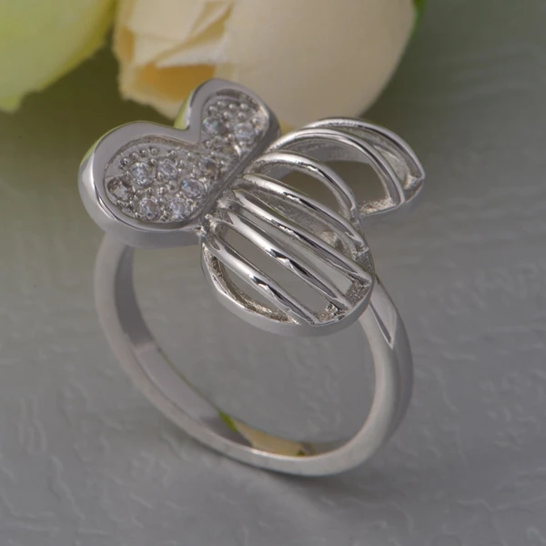 Винтажное обручальное кольцо бабочка Vlinders модные кольца с фианитами женские