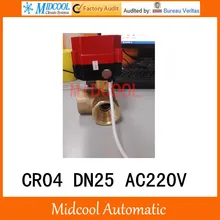 CWX-60P латунь моторизованный шаровой клапан " DN25 микро электрический клапан AC220V Электрические управления(трехсторонний) клапан провода CR-04