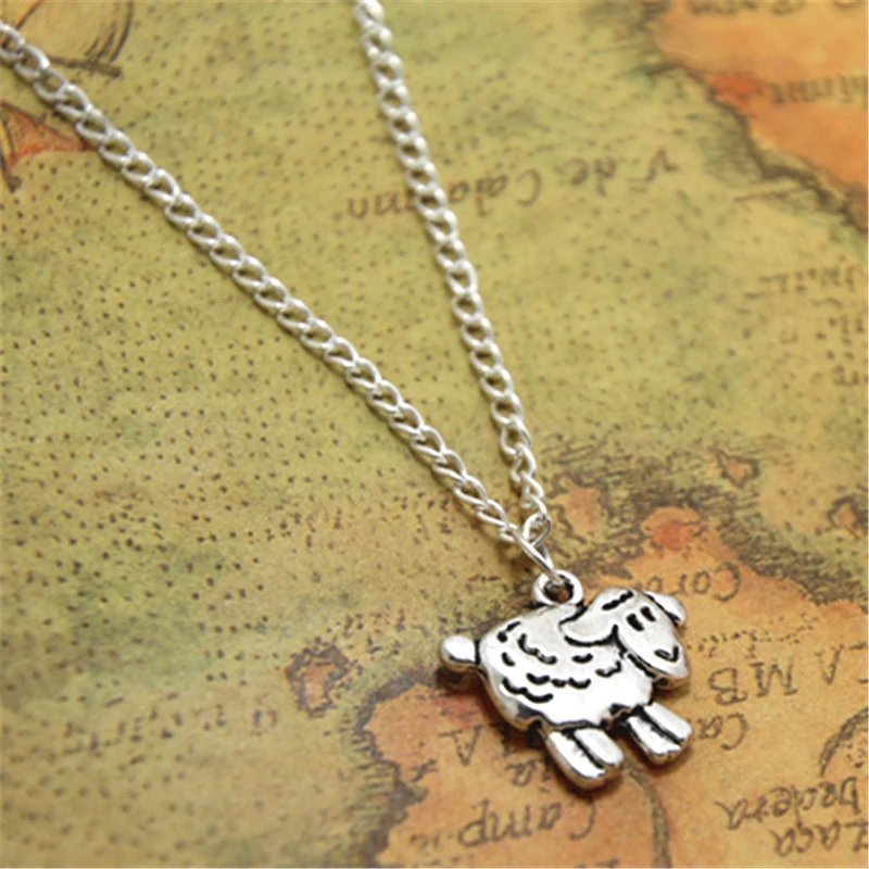 12pcs/lot Sheep necklace Sheep Charm pendant Sheep Jewelry Farmer Gift