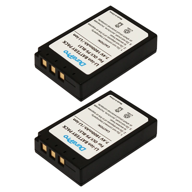 

2pcs 1800mAh Battery for Olympus PS-BLS1 BLS-1 Evolt E-410 E-420 E-450 E-600 E-620 & PEN E-P1 E-P2 E-P3 E-PL1 E-PL3 E-PM1
