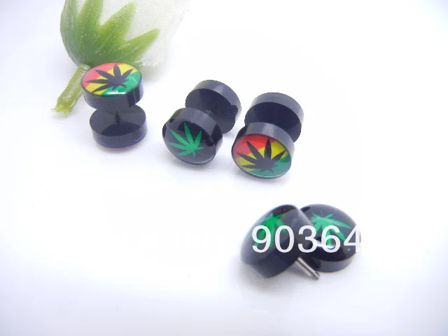 Lot100pcs логотипы Украшения для тела-поддельные Вилки Иллюзия уха сужается Expander мошенник подключаемых уха шпильки вид 10 мм