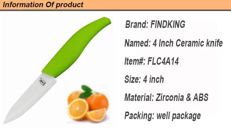 Бренд findking 4 ''дюймовый кухонный керамический нож для овощей с ножнами
