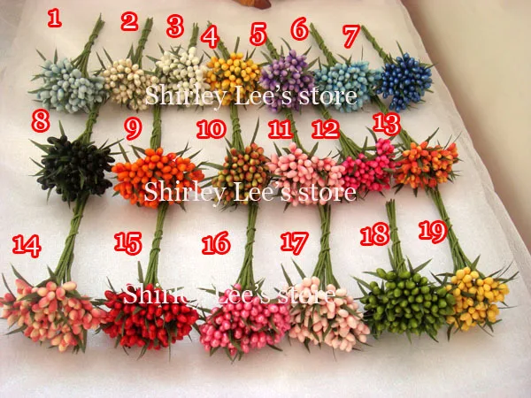 (Plenty  colors)96 bunches=1152pcs X  Mini Berry Bunch For Gift Bag Favor box decorations, Miniature Sprig, 19 Colors