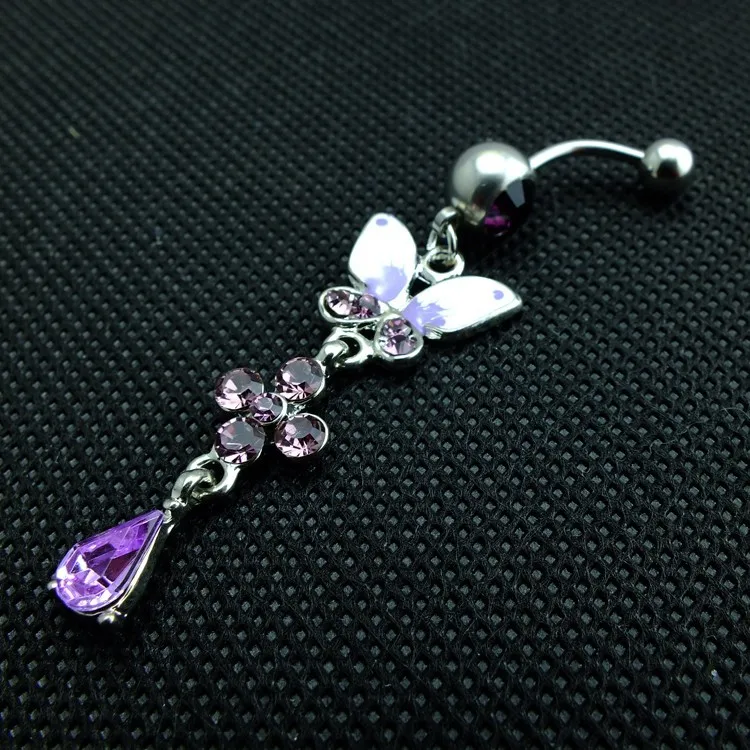 Оптовая продажа Новые Средства ухода за кожей Jewelry, Мода пирсинг пупка, нежный капельного маленькая бабочка, пупок Кольца Бесплатная