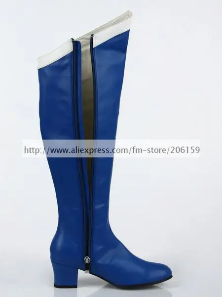Обувь для костюмированной вечеринки Sailor Moon; Sailor Mercury Mizuno Ami; ботинки для костюмированной вечеринки из искусственной кожи синего цвета