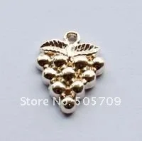 100PCS light Gold Plate Grapes Charms A9006GP