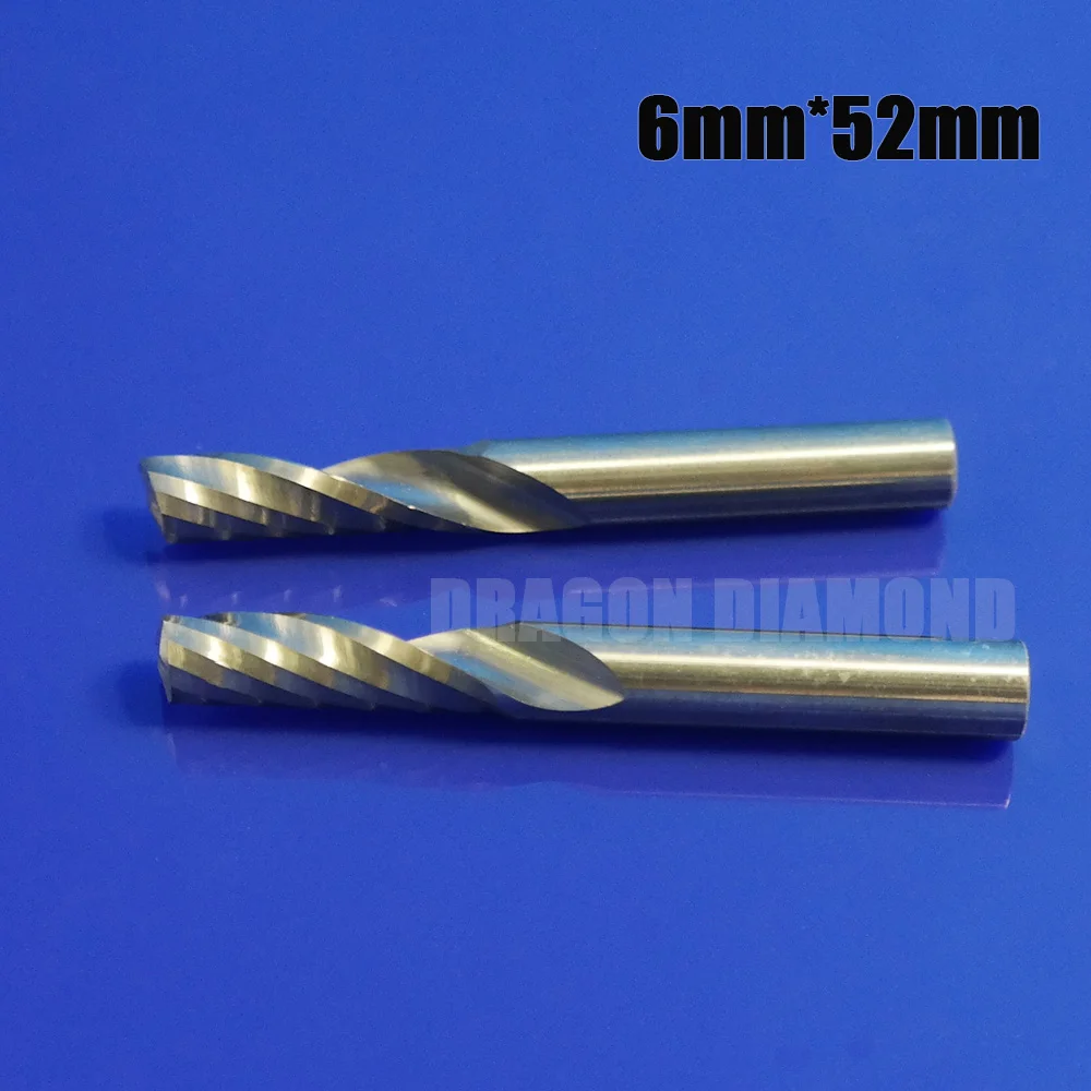 

5pcs 6mm x52mm one flute milling Cutter Tools Cnc Bits Single Flute Spiral Router Carbide End Mill