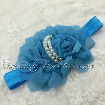 

20pcs/lot Baby Chiffon Rose Flower Headband Newborn Headband Flowergirl Hair Accessory