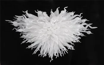 

Heart Shaped Pure White Blown Glass Chandelier for Wedding Decor