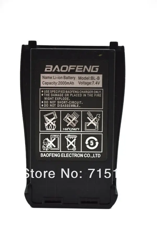 Исключительно Новый Оригинальный Baofeng BL-B 7,4 V 2000 mAh литий-ионный аккумулятор для Baofeng UV-B5/UV-B6 рация