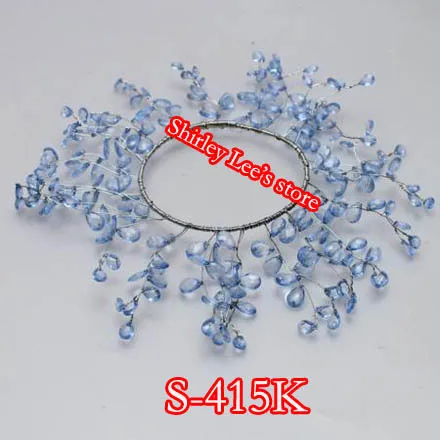 12pcs  X Blue Decorative Acrylic Beaded Candle Ring,10CM (Innder diameter)   Holiday Decoration+ (Free Shipping by Express)