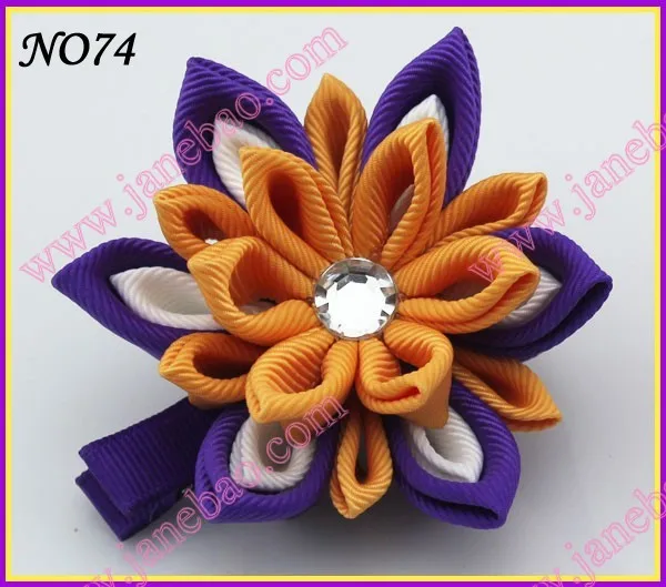 Новые 280 шт. " два слоя Kanzashi цветок заколки моды девушка Bow заколки
