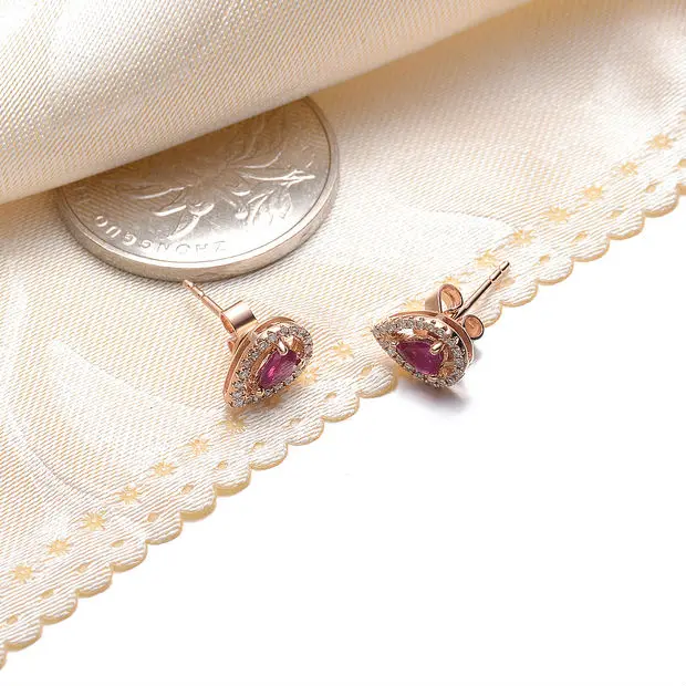 Натуральные рубиновые серьги, серьги с бриллиантами для свадьбы, женские Серьги с драгоценными камнями, Аутентичные брендовые ювелирные изделия, дизайн в виде капли Святого Валентина
