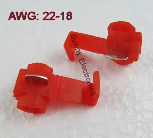 1000 шт. 6,3 мм красная Мужская Изолированная электрическая клемма-вилка соединительные клеммы, проводка, обжим 22-16 AWG
