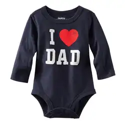 95% хлопковый комбинезон с надписью «i love mom/DAD» для маленьких мальчиков и девочек, одежда, рубашка
