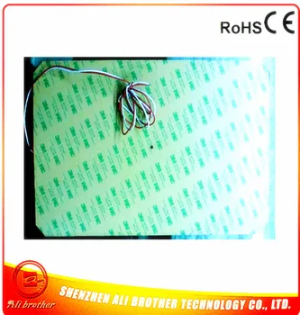 

Silicone Rubber Heater 220v 500w 385*235*1.5mm adhesive 1 face 1000mm lead 1white 1 brown 4mm hole in center 4 corner cut