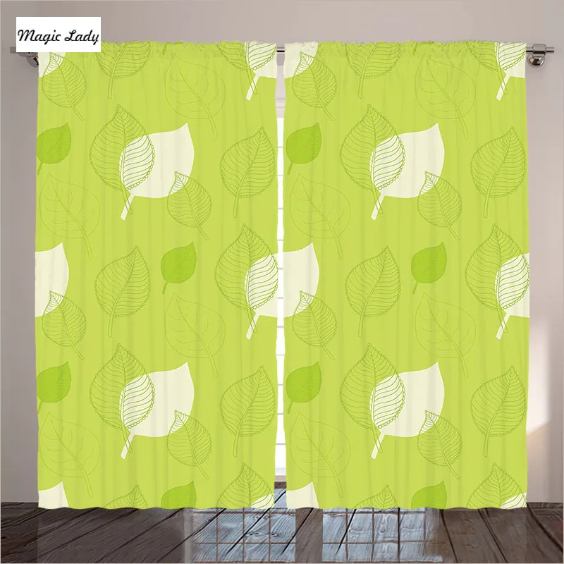 Europ Curtains Living Room Bedroom Decor Retro Autumn Leaves