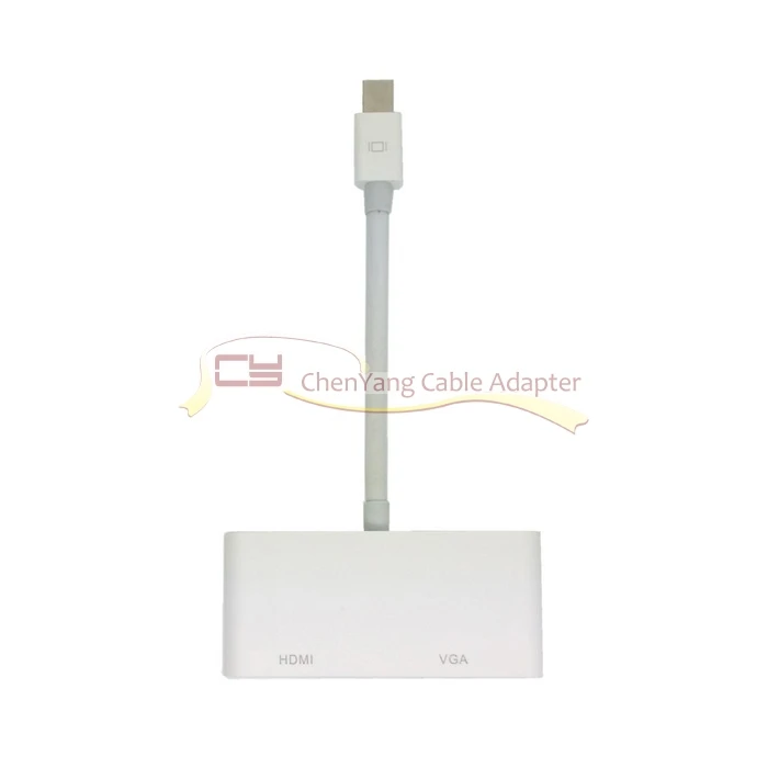 CY мини дисплейный Порт Thunderbolt к VGA& HDMI кабель адаптера 2 in1