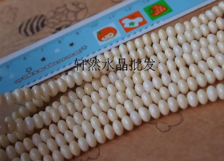 DIY естественно хрустальные бусины 6*4 мм suanpan полуфабрикаты белый коралл свободные шарики