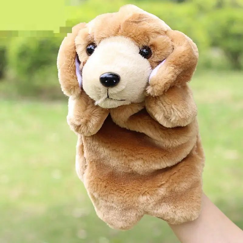 Yellow Dog Ручная кукла марионета марионетка куклы Плюшевый Слон панда кошка ручная кукла Обучающие Детские игрушки марионетка Fantoche куклы - Цвет: Yellow Dog