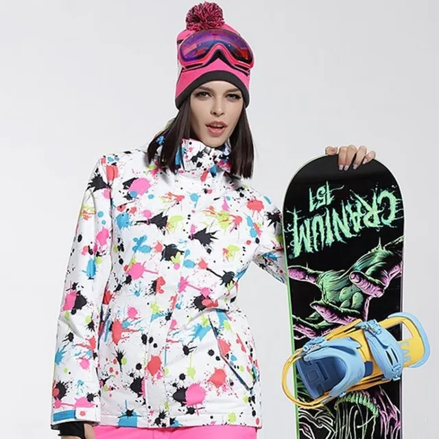 Cheap Women Ski Jacket Gsou Snow Snowboard Windproof Waterproof Outdoor Sport Wear Camping Riding Super Warm Female Clothing Thicken