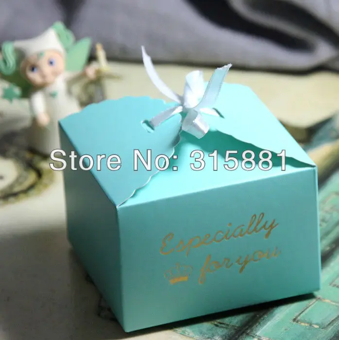 Синяя Подарочная коробка, подарок, вечерние "золото специально для Вас принт" 30 шт./лот/