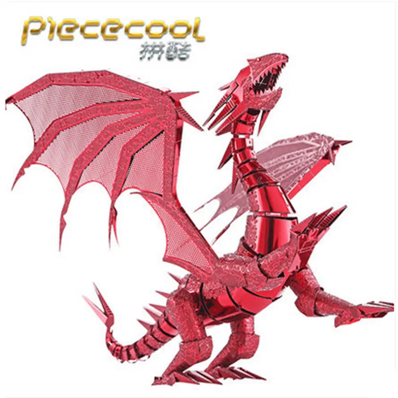 

2017 Limited Edition Piececool 3D Metal Puzzle Dragon Flame P071-RS DIY Puzzle 3D Dinasaur Kits Jigsaw Model, Toy For Collection