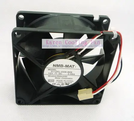 NMB 3112KL-04W-B69 E50 DC12V 0.58A 80*80*32 мм(8 см), 3 проводное Охлаждение вентилятором