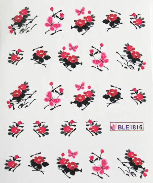 20 листов/много смешанных ble1808-1818 серии Симпатичные передача воды Стикеры ногтей Стикеры