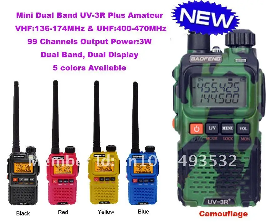 Baofeng УФ 3R Плюс Dual Band Мини Pocket двухстороннее радио Baofeng UV-3R + плюс 99 каналов VHF и UHF портативная рация Бесплатная доставка