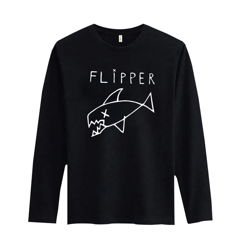 Мода Флиппер рыбок Новая модная футболка Для мужчин хлопковая футболка с длинными рукавами высокое качество Для мужчин S хип-хоп хлопковые