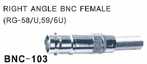 100 шт. BNC Женский правый угловой разъем для RG58/U RG59/6U коаксиального адаптера кабель