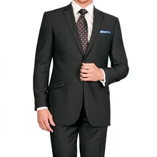 Однотонные черные Slim Fit костюм Костюмы для жениха мужской смокинг, пиджак мужские костюмы для свадьбы лацканы костюм Блейзер Masculino(куртка+ брюки