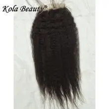 10A Virgin Brazilian Kinky Straight Hair Closure,100% Human Hair Lace Closure 4×4,Top Quality Kola Beauty Hair Yaki Lace Closure
