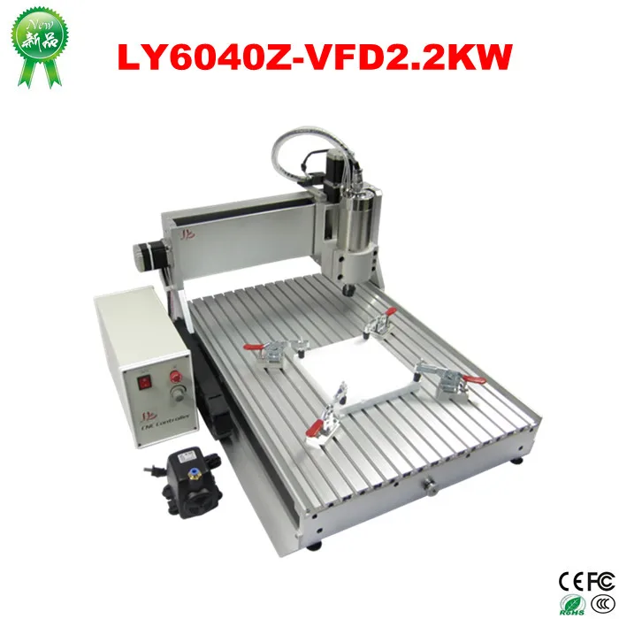 LY 6040Z-VFD 2.2KW 3axis CNC фрезерный станок с ЧПУ, токарный станок по дереву 2200w с частотно-регулируемым приводом водяного охлаждения шпинделя