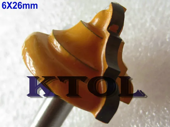 Острый край Milling6x26MM D-5 шт. Римский Карбид Ogee CNC режущий набор концевых фрез для деревянного инструмента, торцевая фреза