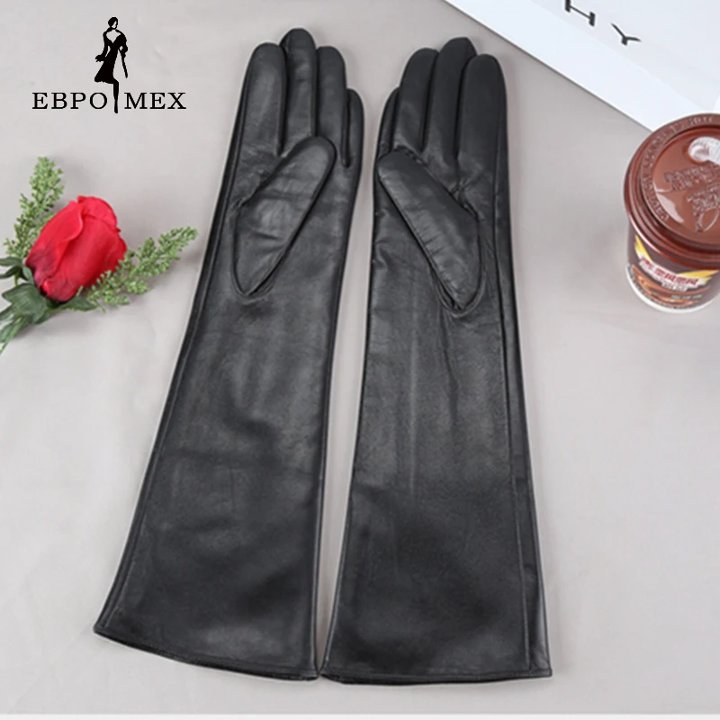 Special Offer Fashion New female leather gloves, Evening Party Longer Genuine Leather Women simplicity style Warm Long Gloves