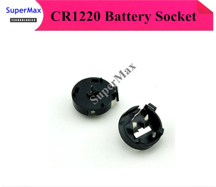 

FREESHIPPINGNew 50 pcs CR1220 Battery Button Cell Holder Socket Case Vertical