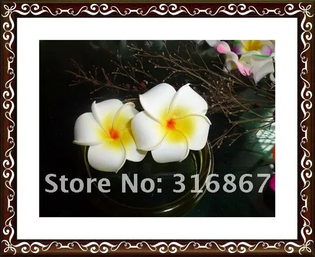 100X Белый цветок плюмерии для невесты Гавайское мыло ФРАНЖИПАНИ цветок Свадебный декор 4,5 см без зажима