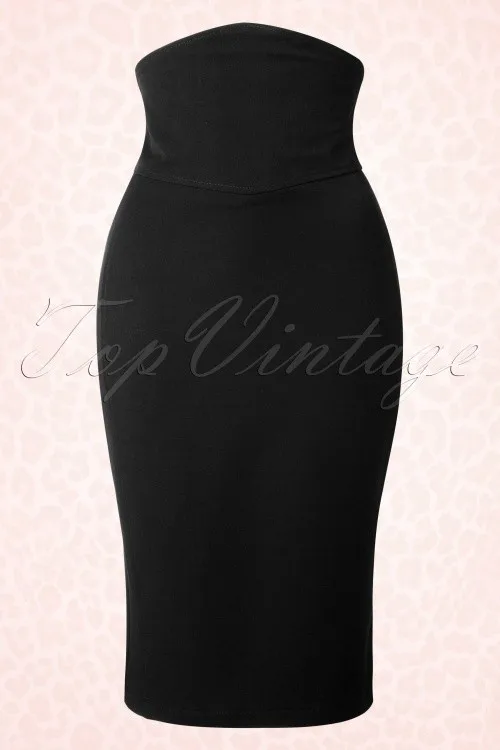 

35- women vintage 50s back ruffles wiggle elegant mid pencil skirt in black plus size saia rockabilly pinup office skirts faldas