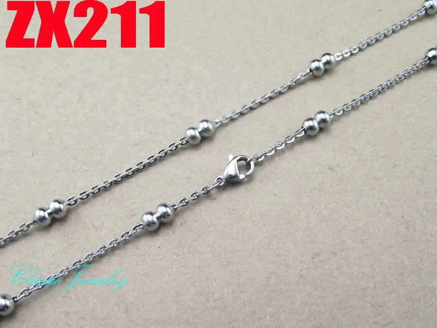 50 метров 4 мм двойной шарик цепи из нержавеющей стали крест цепи ювелирные изделия женские модные элементы ожерелья ZX211