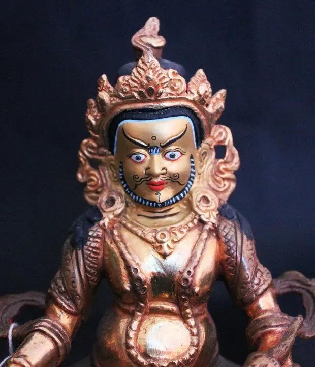 TBC895 Nepali старый латунный статус Будды, желтый Jambhala, 5 '', низкий минимальный заказ, бесплатная доставка