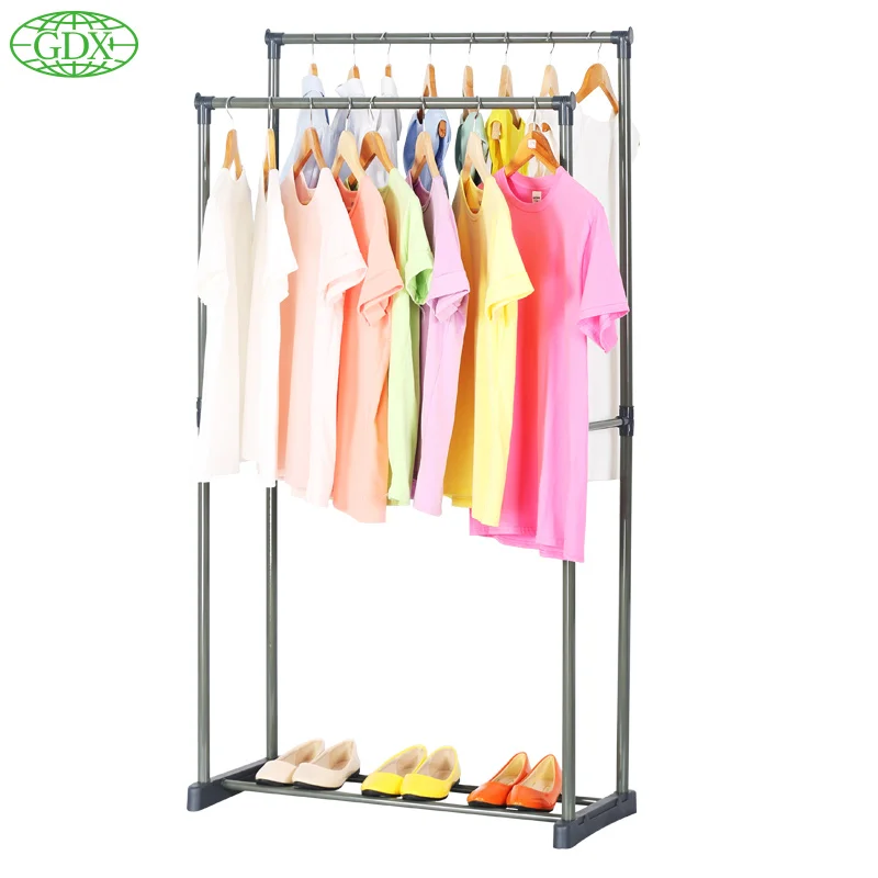 GDX 2pc In 1Lot Modern European Multi-functional Garment Rack Closet Organizer Clothes Hanger Wardrobe Shelf Dress Organizador