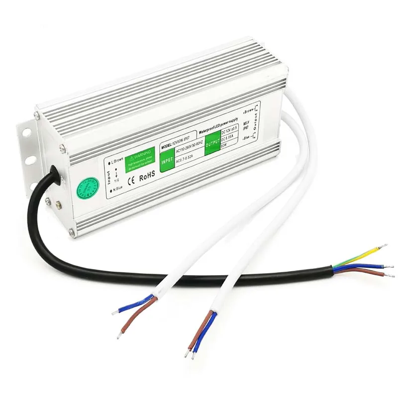 Светодио дный драйвер Питание адаптер переключения электронных Трансформатор свет Водонепроницаемый 80 Вт 6.6a 12 В Ip67 AC220v/110 В к DC12V