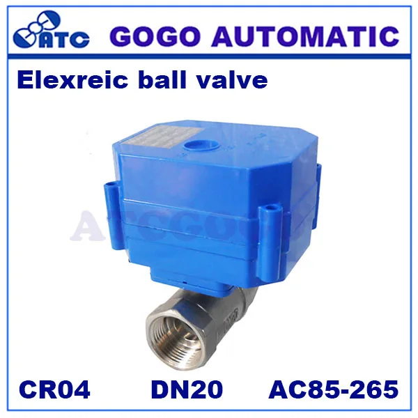 CWX-60P DN20 G3/" NPT 2 way SS304 6Nm крутящий момент мини двигатель управляемый Электрический шаровой клапан AC85-265V/60 Гц CR04 2 провода