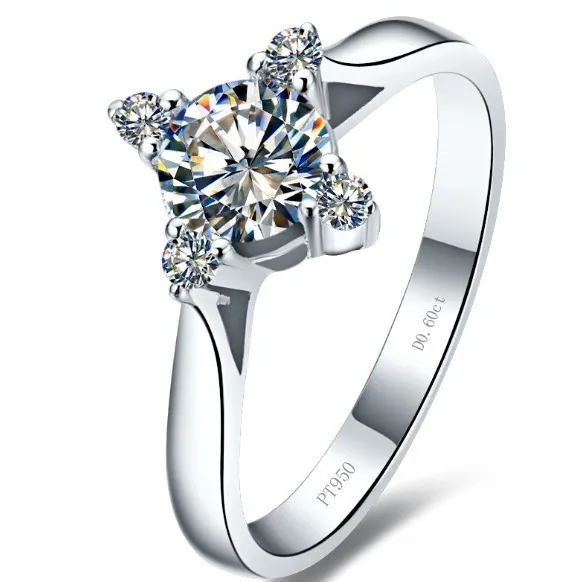 0.6Ct обручение кольцо 925 пробы серебро для женщин обручальное драматический довольно кольца для нее