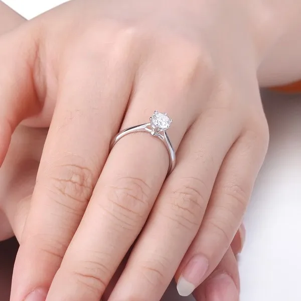 Большое кольцо Dimaond сертифицированное классическое 18 K из белого золота с бриллиантами кольцо для женщин Свадебное Кольцо сертификат ювелирные изделия подарок на день Святого Валентина